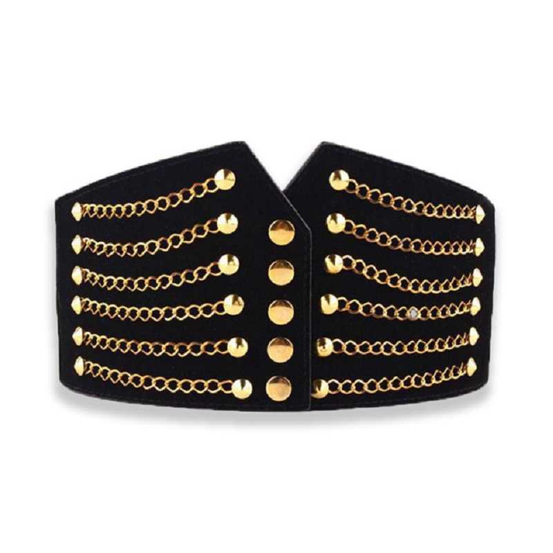 Women Fashion Slim Corset Elastic Belts Wild Rivet Waistband Female Coat Fur hige Waist Belt Accessory P0817, Black
Women Fashion Slim Corset Elastic Belts Wild Rivet Waistband Female Coat Fur hige Waist Belt Accessory P0817, Black
