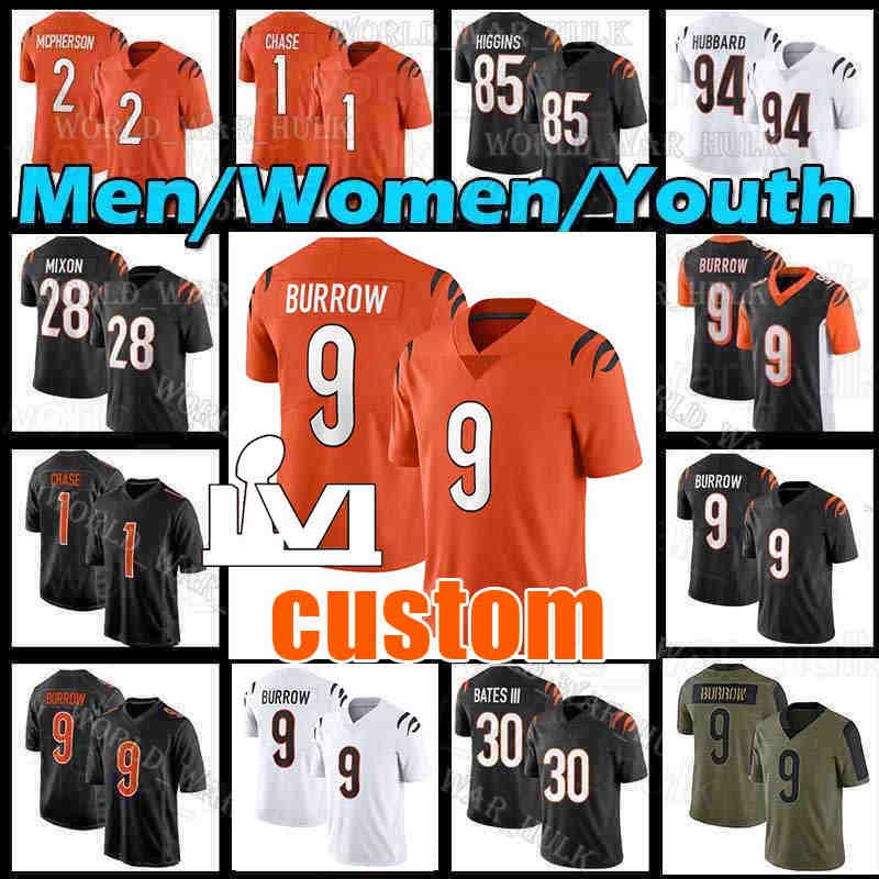 Joe Burrow Evan McPherson Football Jersey Ja'Marr Chase Tee Higgins Trey Hendrickson Sam Hubbard Logan Wilson Jessie Bates III Shiesty, Women new jersey(m h)+patch 
Joe Burrow Evan McPherson Football Jersey Ja'Marr Chase Tee Higgins Trey Hendrickson Sam Hubbard Logan Wilson Jessie Bates III Shiesty, Women new jersey(m h)+patch