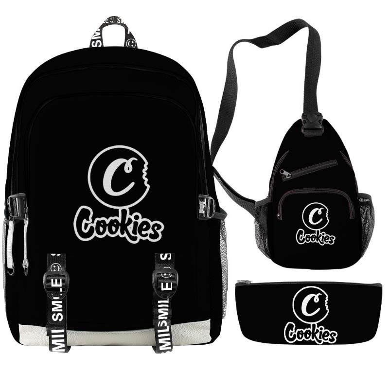 Women Men Cookies Backpack 3Pcs/Set Teenager Students Oxford Waterproof Schoolb…