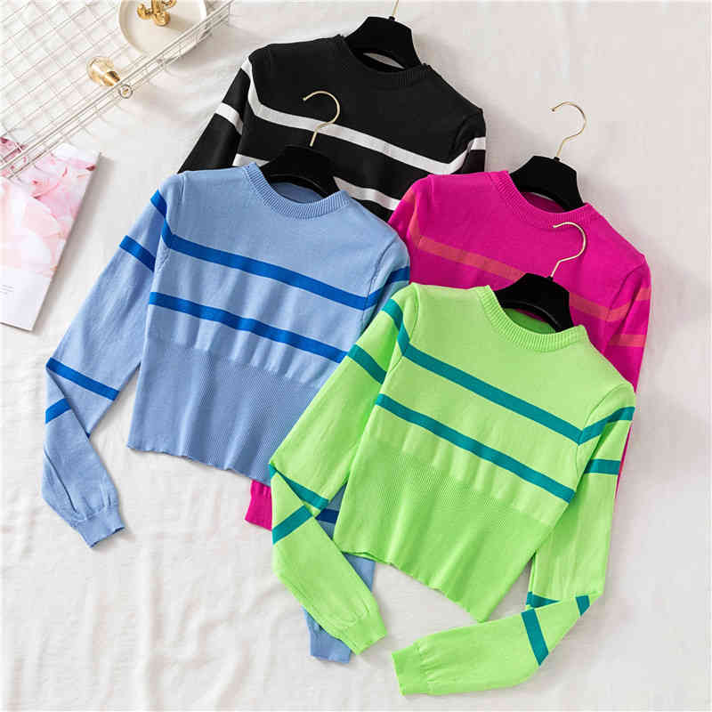 Women's Sweaters New Short Pullovers Long Sleeve Striped Sweater Sueter Mujer Invierno Knitted Fall Korean Style Woman Clothes SIJX, Black
Women's Sweaters New Short Pullovers Long Sleeve Striped Sweater Sueter Mujer Invierno Knitted Fall Korean Style Woman Clothes SIJX, Black