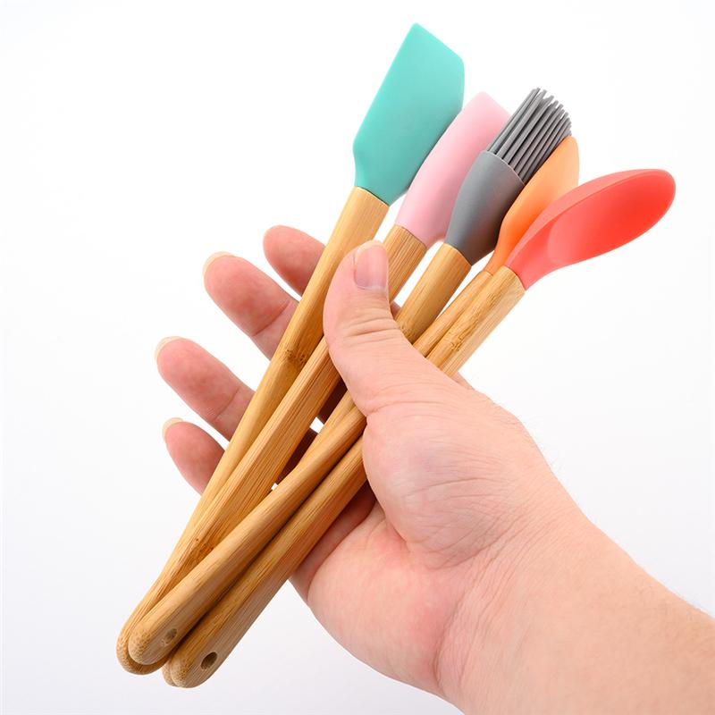 Baking & Pastry Tools Mini Silicone Spatula Scraper Basting Brush Spoon for Cooking Mixing Nonstick Cookware Kitchen Utensils BPA Free Tiktok BM31