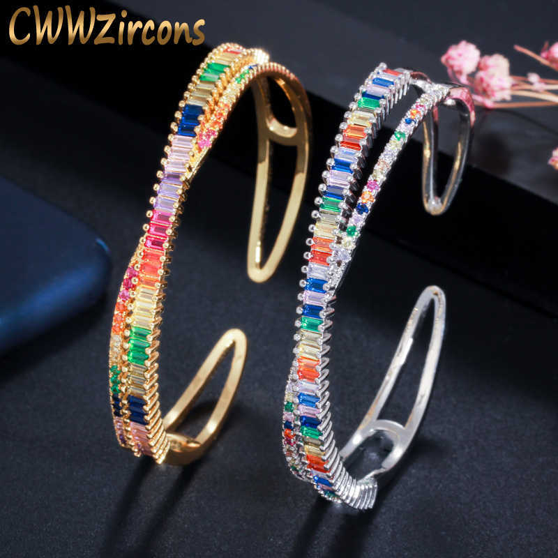 Cwwzircons Luxury Designer Yellow Gold Multi Color Rainbow Cz Crystal Women Cross Cuff Bangle Bracelet Best Friend Jewelry Bg035 Q0720
Cwwzircons Luxury Designer Yellow Gold Multi Color Rainbow Cz Crystal Women Cross Cuff Bangle Bracelet Best Friend Jewelry Bg035 Q0720