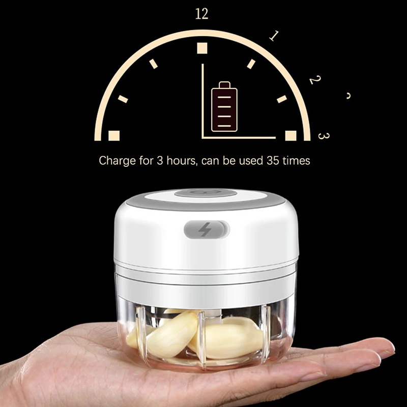 100/250ml Electric Garlic Masher Mini USB Wireless Press Mincer Sturdy Vegetable Chili Meat Grinder Food Chopper Kitchen Gadget