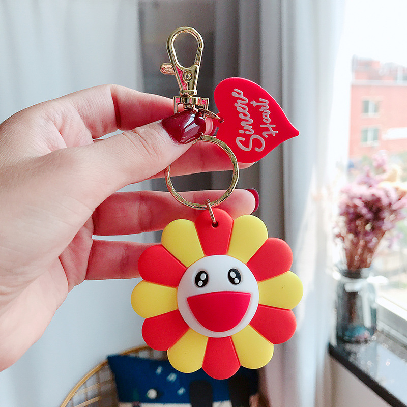 Creative Cartoon Key Rings trend accessories Sunflower Keychain Fashion Keychains Car Bag Pendant