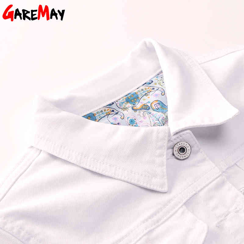 Basic Jeans Jacket Women White Spring Woman Denim Womens Coats And s Jean Slim Short Coat Feminina 210428