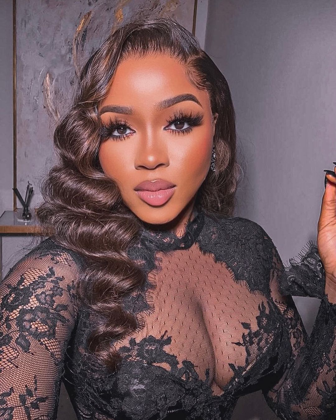 2022 Plus Size Arabic Aso Ebi Black Sexy Lace Jumpsuits Prom Dresses Long Sleeves Evening Formal Party Second Reception Birthday Engagement Gowns Dres