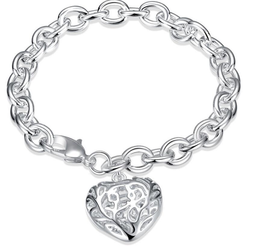 Link, Chain 925 Silver hollow heart pendant charm bracelet woman fashion jewelry Valentine's Day gift low price
Link, Chain 925 Silver hollow heart pendant charm bracelet woman fashion jewelry Valentine's Day gift low price