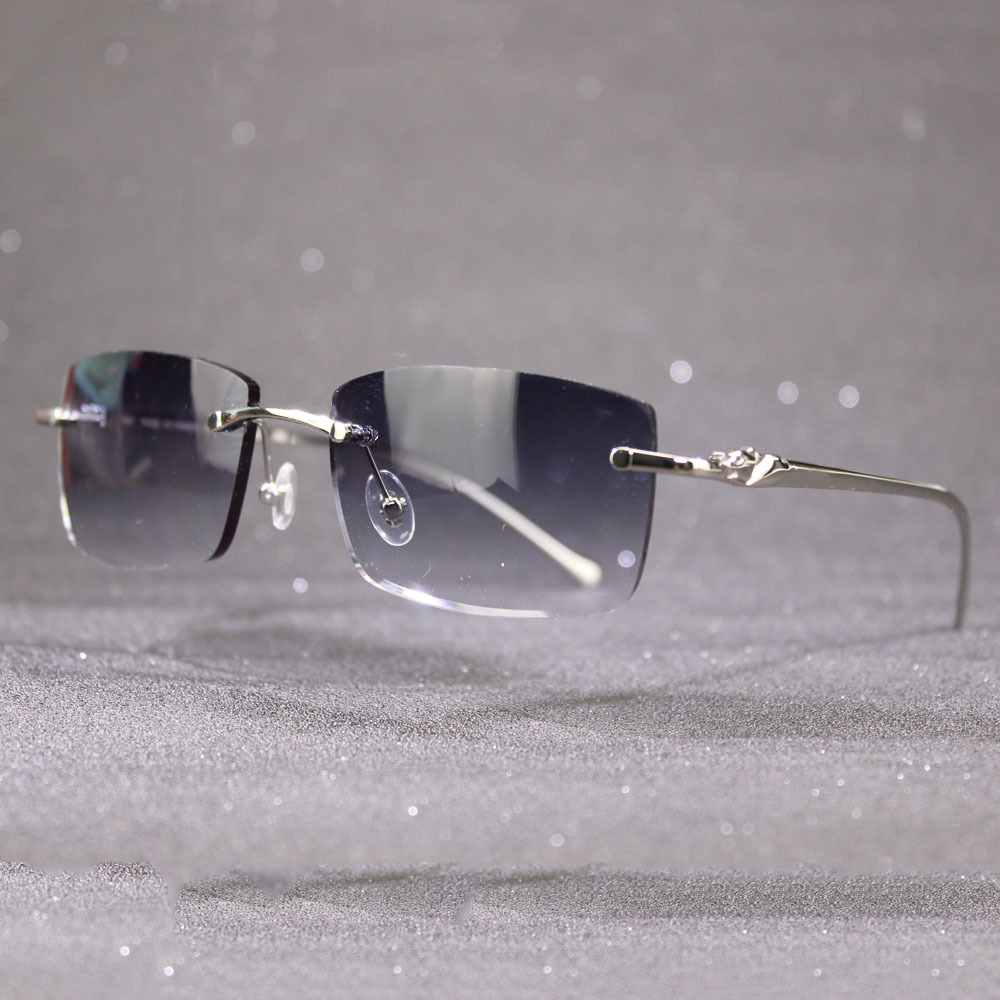 Fine Glass Rimless Sunglasses For Men and Women Retros Glasses Frame with Panther Decoration Retros Eyewear Male Female
Fine Glass Rimless Sunglasses For Men and Women Retros Glasses Frame with Panther Decoration Retros Eyewear Male Female