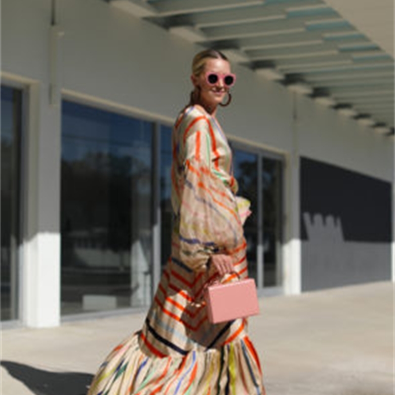 Women Sets Striped Lantern Sleeve Top With High Waist Long Fish Tail Skirt 2 Piece s And 210524