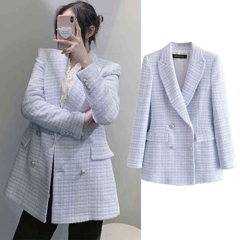 Women's Down & Parkas 2021 Women Spring Autumn Blue Blazer Loose jacket Coat Turn-down Collar Double breasted Lady Streetwear Oute, Black
Women's Down & Parkas 2021 Women Spring Autumn Blue Blazer Loose jacket Coat Turn-down Collar Double breasted Lady Streetwear Oute, Black
