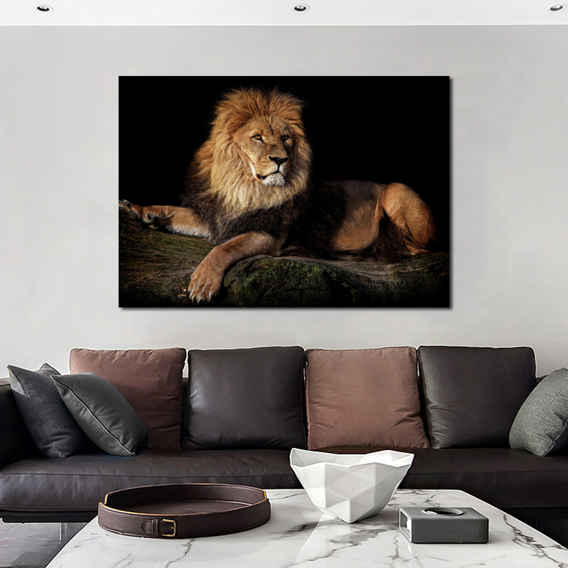 Lying Lion Modern Home Decoration Animal Posters And Prints Canvas Painting Wall Art Pictures For Living Room Bedroom