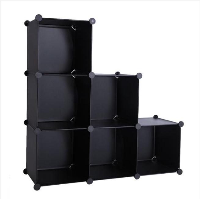 2022 Cube Storage 6-Cube Closet Organizer Shelves DIY Cabinet Black Boxes & Bins Organization