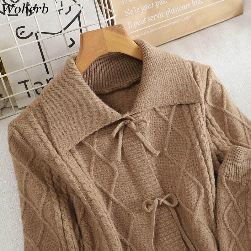 Vintage Korean Fashion Suit Two Piece Outfits for Women Knitted Sweater Coat Bodycon Skirt Femme Roupas 2 Set 4G277 210422