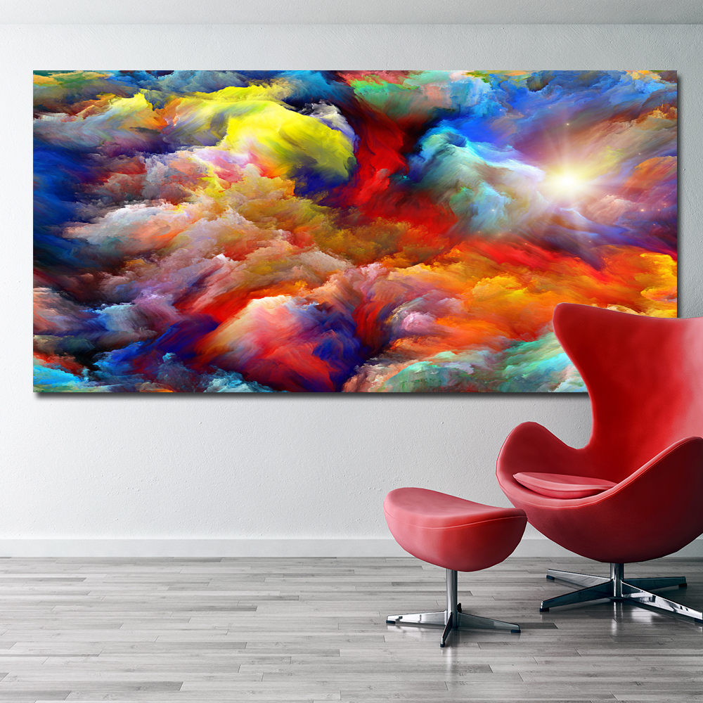 abstract art canvas painting colorful clouds modern wall pictures big size canvas art prints and poster wall art