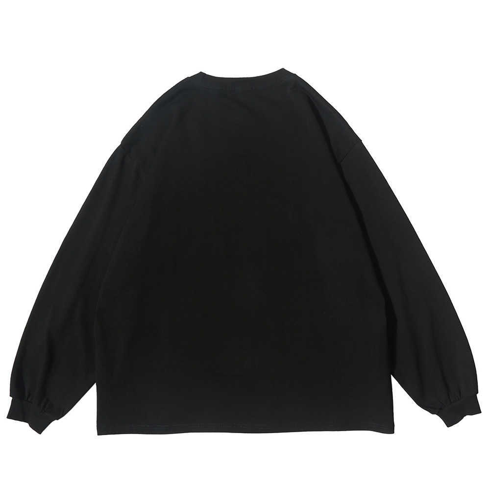 Lighting Graphic Long Sleeve T Shirts Gothic Punk Rock Tees Men Hip Hop Streetwear Goth Fall Trending Clothes Top 210629