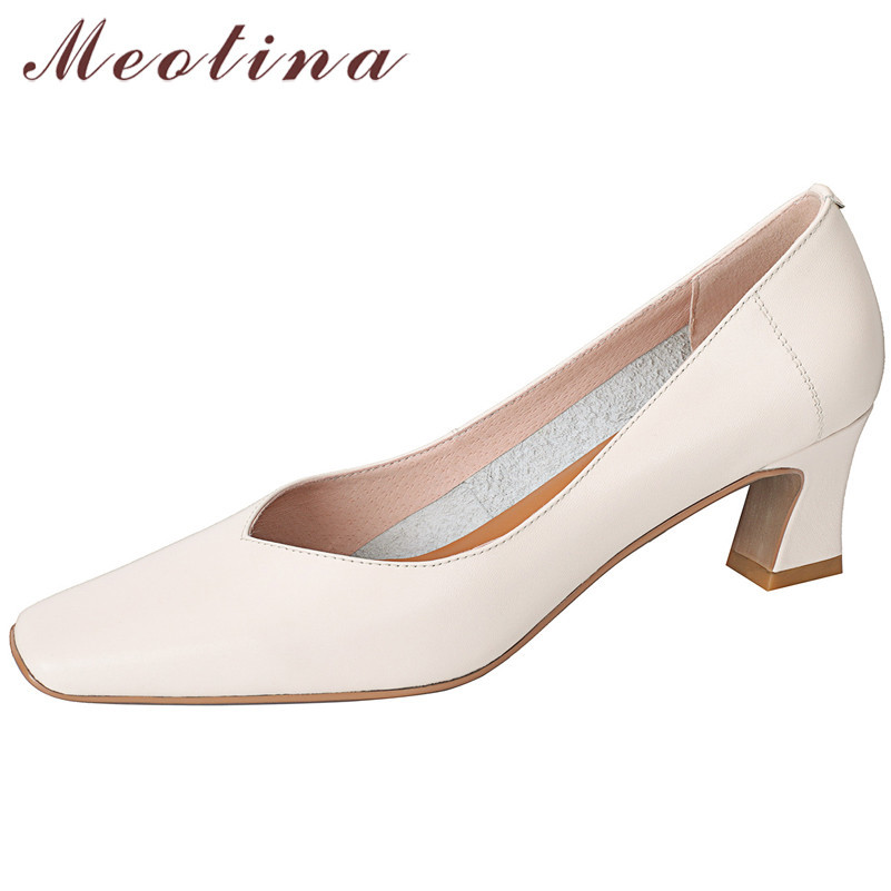 Genuine Leather Med Heels Square Toe Women Shoes Block Heel Pumps Office Ladies Footwear Spring White Size 40 210517
Genuine Leather Med Heels Square Toe Women Shoes Block Heel Pumps Office Ladies Footwear Spring White Size 40 210517