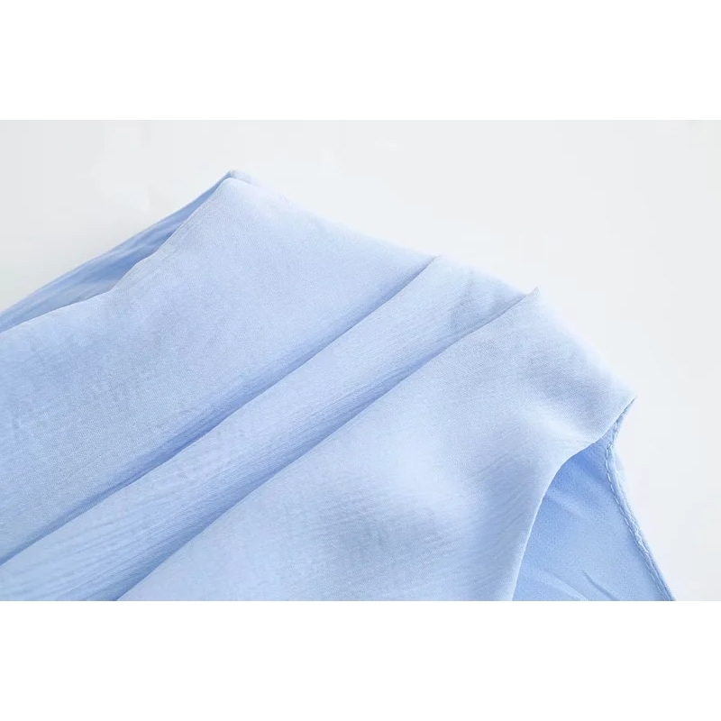 elegant women mid dresses summer fashion female casual blue office ladies slim girls o neck 210430