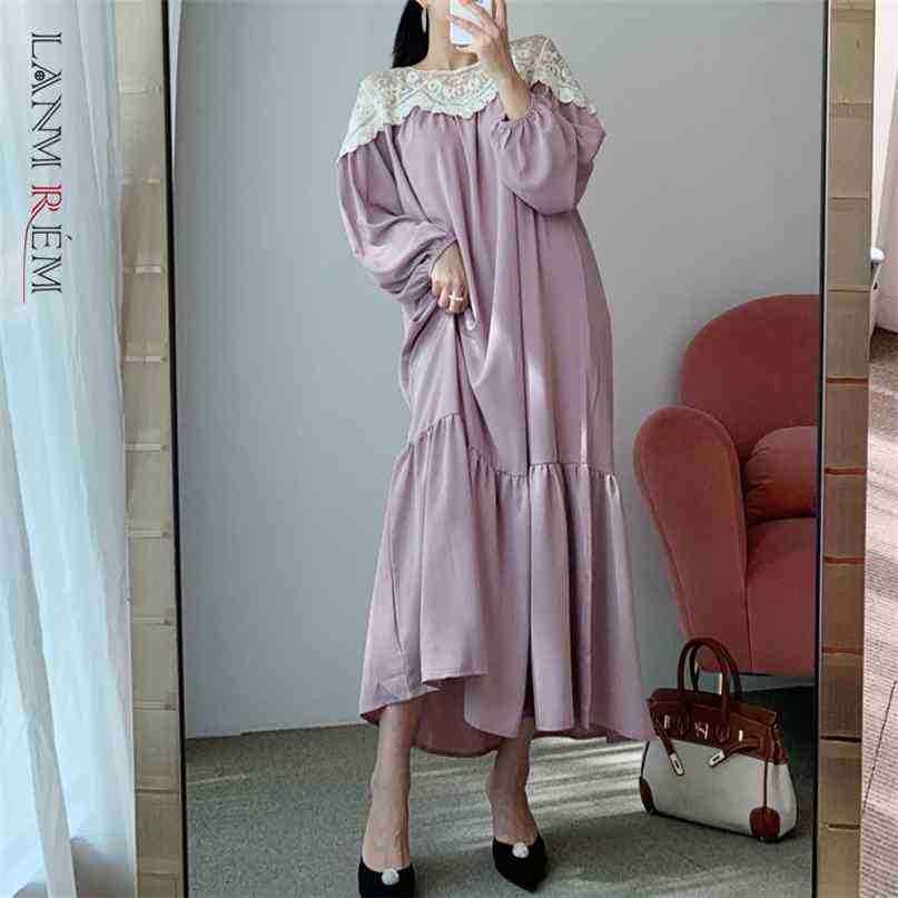 Women Blue Big Size Lace Mid-long Dress Round Neck Long Sleeve Loose Fit Fashion Spring Autumn 2E1426 210526
Women Blue Big Size Lace Mid-long Dress Round Neck Long Sleeve Loose Fit Fashion Spring Autumn 2E1426 210526