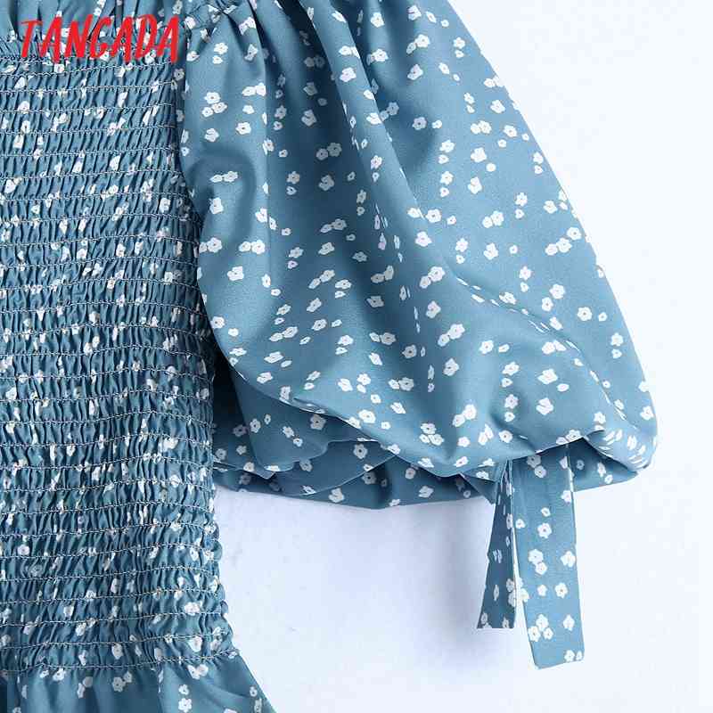 Women Retro Floral Print Crop Short Sleeve Summer Chic Female Sexy Slim Shirt Tops 6Z68 210416