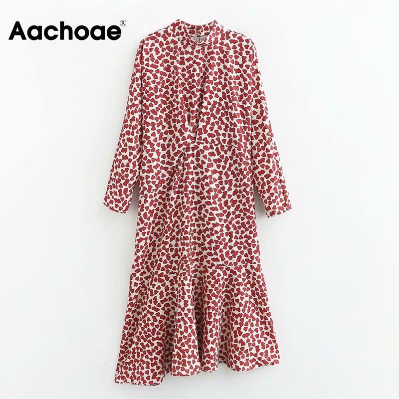 Lady Heart Print Midi Dresses Stand Collar Women Mermaid Dress Long Sleeve Casual Dress Female Spring Robe Femme S-L, Black;white
Lady Heart Print Midi Dresses Stand Collar Women Mermaid Dress Long Sleeve Casual Dress Female Spring Robe Femme S-L, Black;white