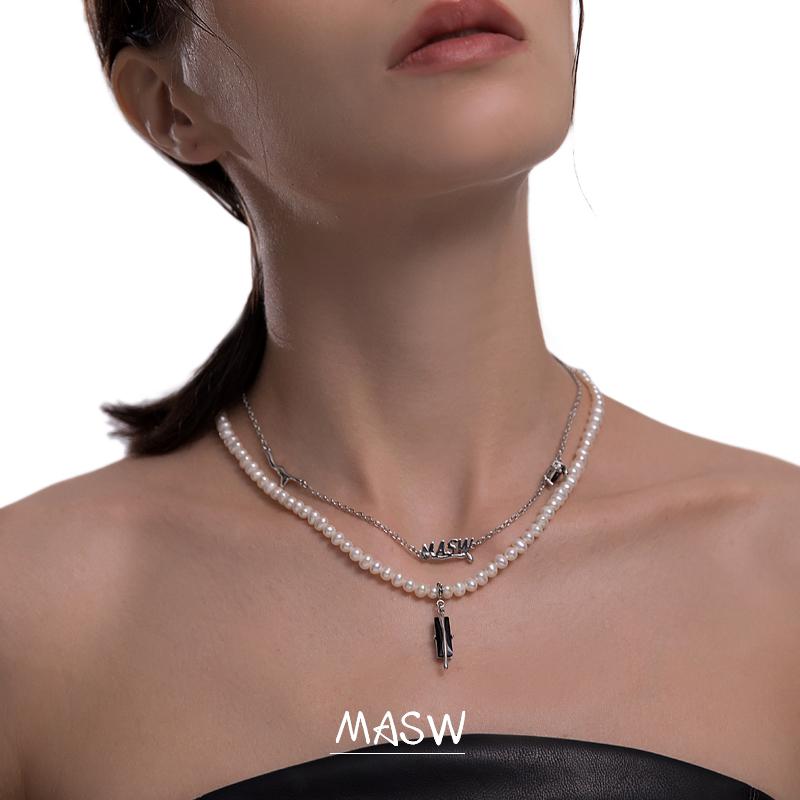Chains MASW Original Natural Freshwater Pearl Necklace 2021 Trend Two Layer Chain With Zircon Pendant Women Jewelry
Chains MASW Original Natural Freshwater Pearl Necklace 2021 Trend Two Layer Chain With Zircon Pendant Women Jewelry