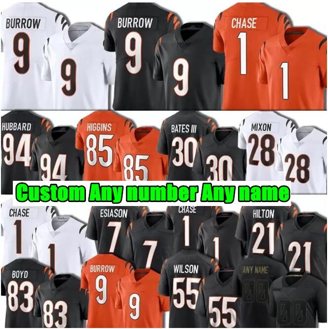 9 Joe Burrow Ja'Marr Chase Tee Higgins Football Jersey Jessie Bates III Mixon Sam Hubbard Tyler Boyd Vonn Bell Cincinnatis Logan Bengal Wilson Bernard Darius Phillips, As shown in illustration
9 Joe Burrow Ja'Marr Chase Tee Higgins Football Jersey Jessie Bates III Mixon Sam Hubbard Tyler Boyd Vonn Bell Cincinnatis Logan Bengal Wilson Bernard Darius Phillips, As shown in illustration