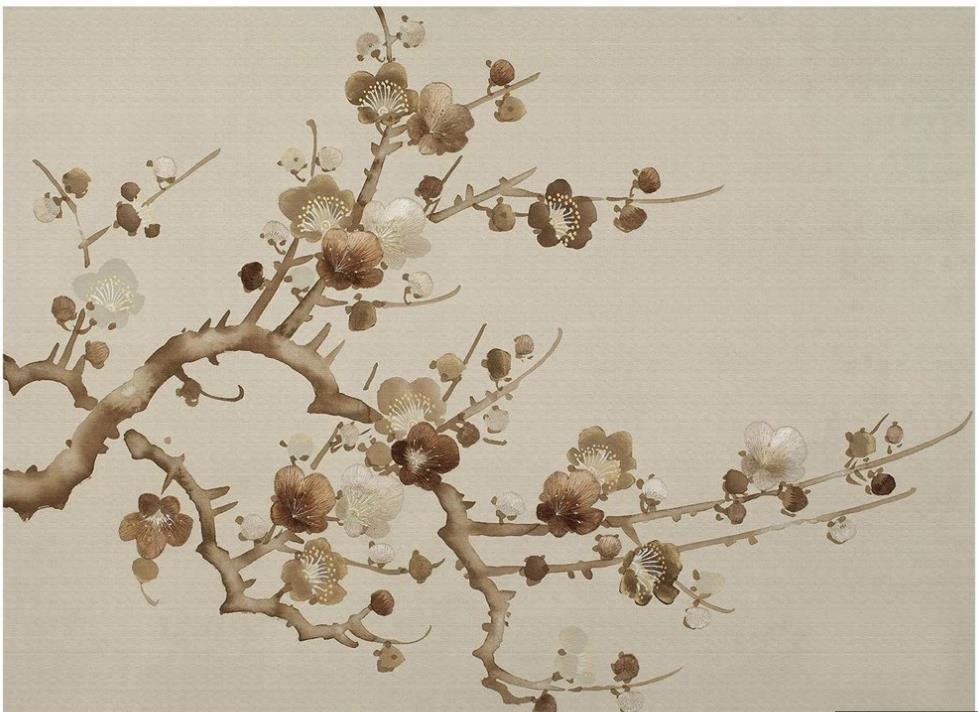 New 3d customized wallpaper simple new Chinese style hand-painted flowers and birds Chinese style TV background wall