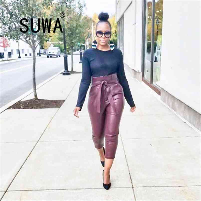 Women Faux Leather Pant Pockets Straight Trousers Autumn Elegant High Waist Office Lady Slim Vintage Leisure Pants Work Wear 210525, Purple
Women Faux Leather Pant Pockets Straight Trousers Autumn Elegant High Waist Office Lady Slim Vintage Leisure Pants Work Wear 210525, Purple