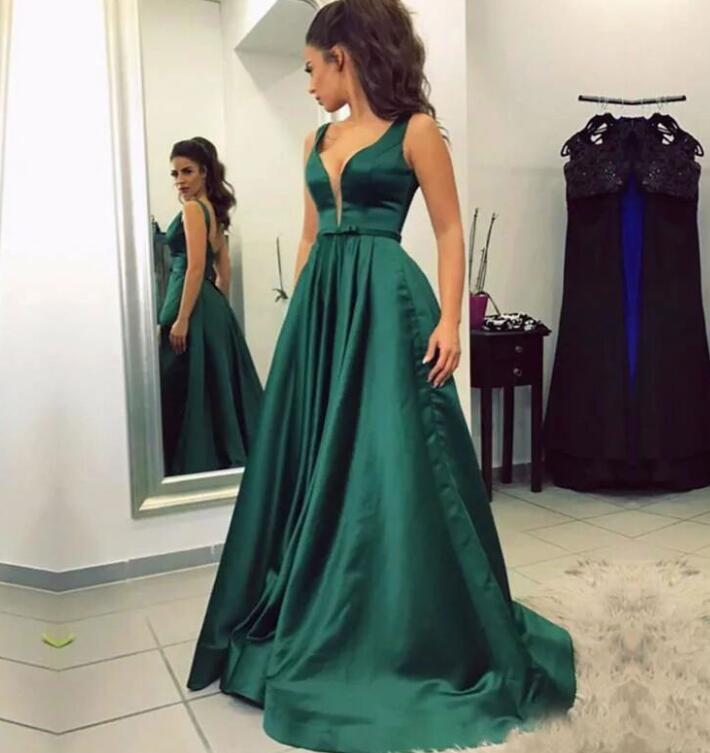 Long Green Satin Evening Dresses Prom Party Robe De Soiree Longue Formal Gowns Simple Back, Chocolate
Long Green Satin Evening Dresses Prom Party Robe De Soiree Longue Formal Gowns Simple Back, Chocolate