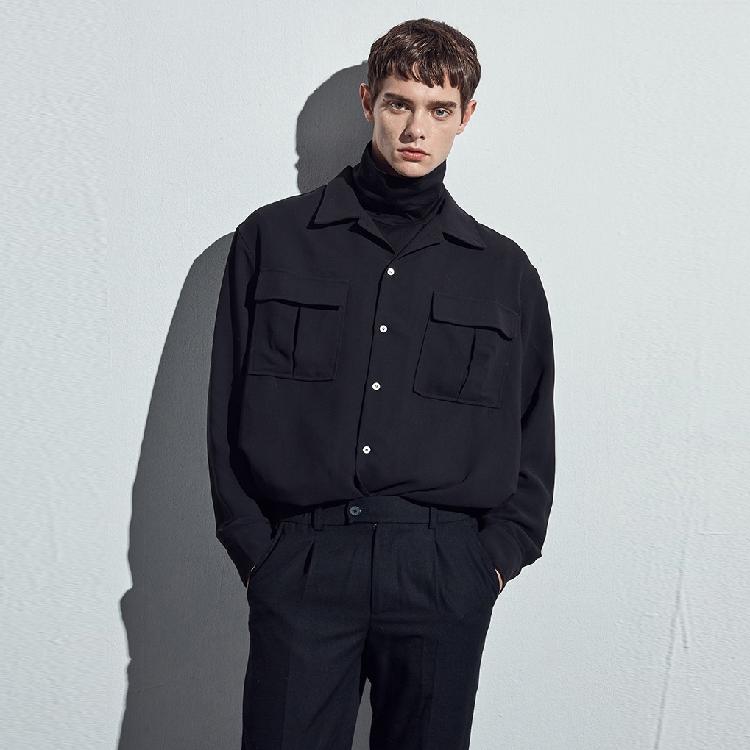 S-6XL 2021 Men's Clothing Hair Stylist Fashion Original Street Model Draping Cutting Shirt Plus Size Stage Costumes Casual Shirts