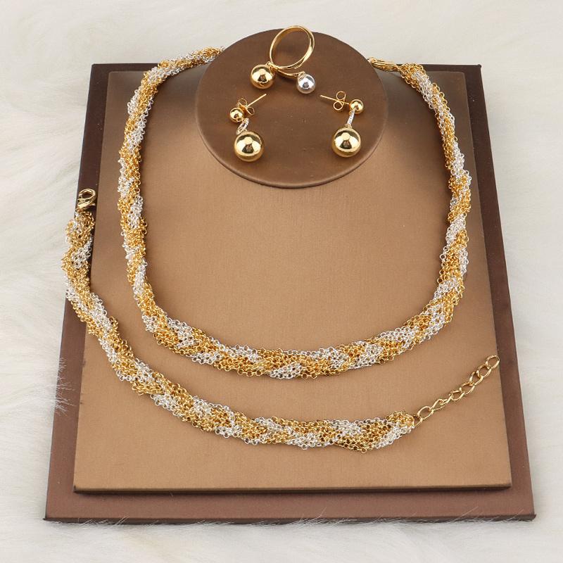 Earrings & Necklace Jewelry For Women 2021 African Round Ring Set Dubai Gold Color Wedding Party Bridal Luxury Quality, Silver
Earrings & Necklace Jewelry For Women 2021 African Round Ring Set Dubai Gold Color Wedding Party Bridal Luxury Quality, Silver