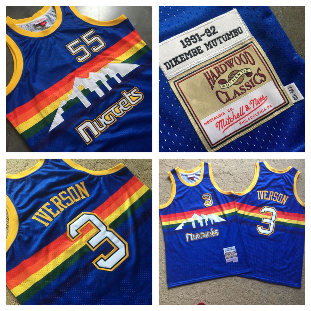 Retro Men Basketball JerseysPhiladelphiay76ersyAllen 3 Iverson 55 Dikembe Mutombo Mitchell & Ness Hardwoods Classics Swingman 01