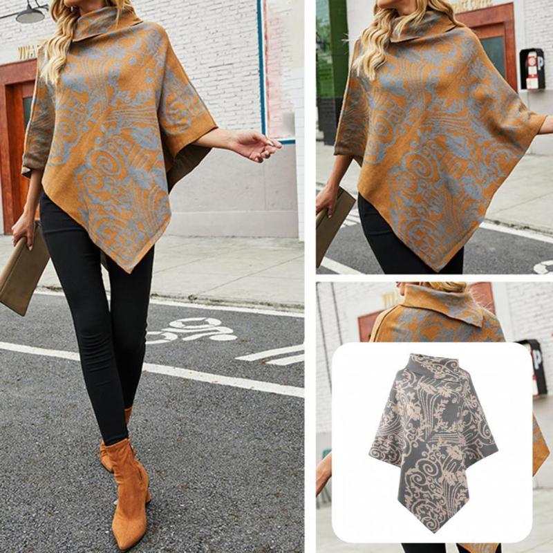 Women's Sweaters Poncho Coat Jacquard Lady Soft Elegant Asymmetric Hem Cape For Party, Khaki
Women's Sweaters Poncho Coat Jacquard Lady Soft Elegant Asymmetric Hem Cape For Party, Khaki