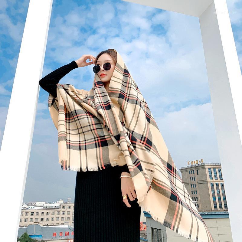 Scarves Scarf Women's Tassel Thickened Cashmere Plaid Shawl Dual Purpose Winter Warm Korean Double Side
Scarves Scarf Women's Tassel Thickened Cashmere Plaid Shawl Dual Purpose Winter Warm Korean Double Side