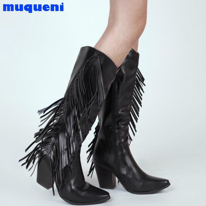 Boots Cowboy Fringe Style Women Mid-Calf Western Leather Shoes Vintage Retro Ladies 2021 Winter Luxury, Black
Boots Cowboy Fringe Style Women Mid-Calf Western Leather Shoes Vintage Retro Ladies 2021 Winter Luxury, Black