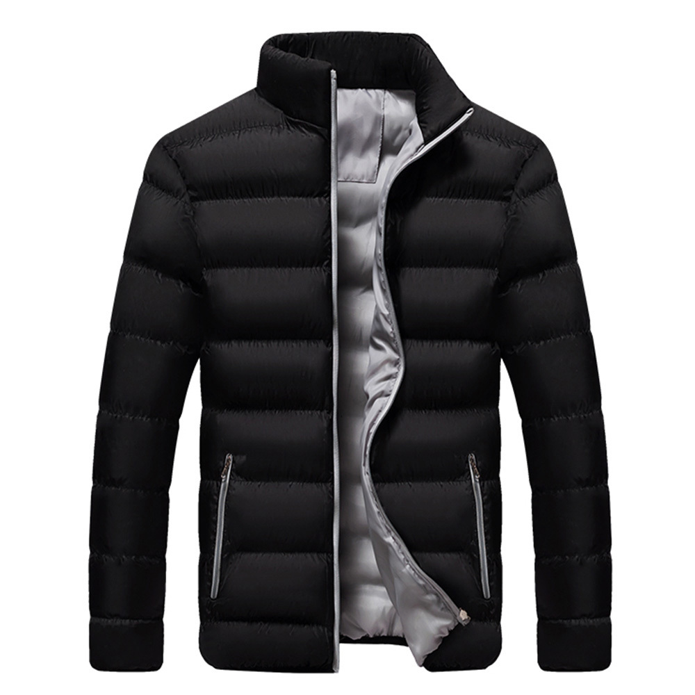 Men's Coats And Jackets Winter Boys Men Warm Stand Collar Slim Winter Zip Coat Outwear Jacket Men's Windbreaker Jackets 210518