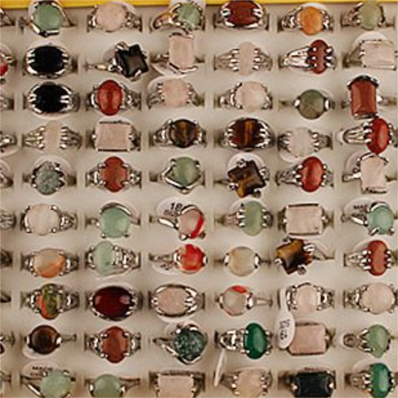 Mix Lot Men's Rings Natural Stone Rings For Natural Stone Collection Lovers 50pcs Wholesale 619 T2
Mix Lot Men's Rings Natural Stone Rings For Natural Stone Collection Lovers 50pcs Wholesale 619 T2