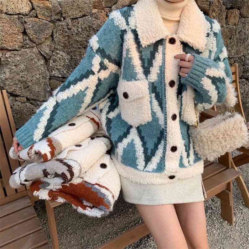 Winter Coat Women Parkas Print Turn-down Collar Single Breasted Woolen Coats Female Jackets Warm Thick Outwears 210519, Blue
Winter Coat Women Parkas Print Turn-down Collar Single Breasted Woolen Coats Female Jackets Warm Thick Outwears 210519, Blue