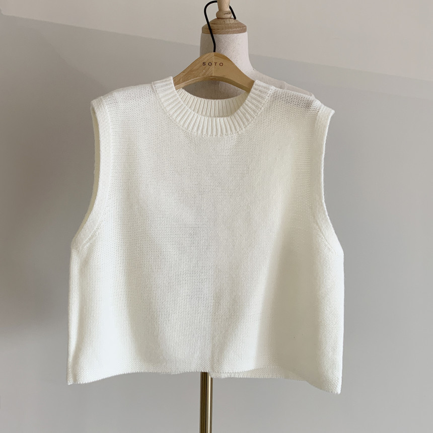 Nomikuma Korean Sleeveless O-neck Sweater Vest Causal Back Split Knitted Pullover Spring New Solid Knitwear Top Vests 6E214 210427