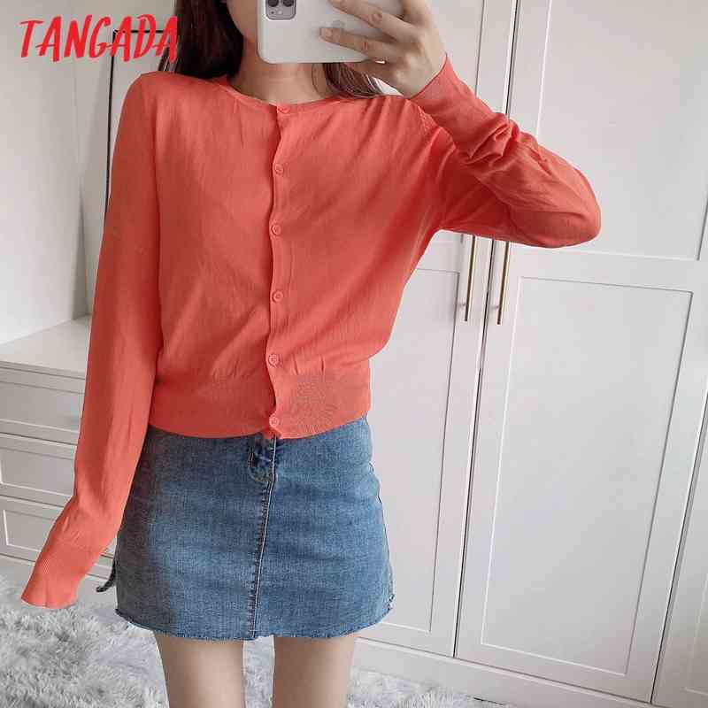 Women Elegant Basic OL Vintage Jumper Lady Fashion Knitted Cardigan 3N14 210416