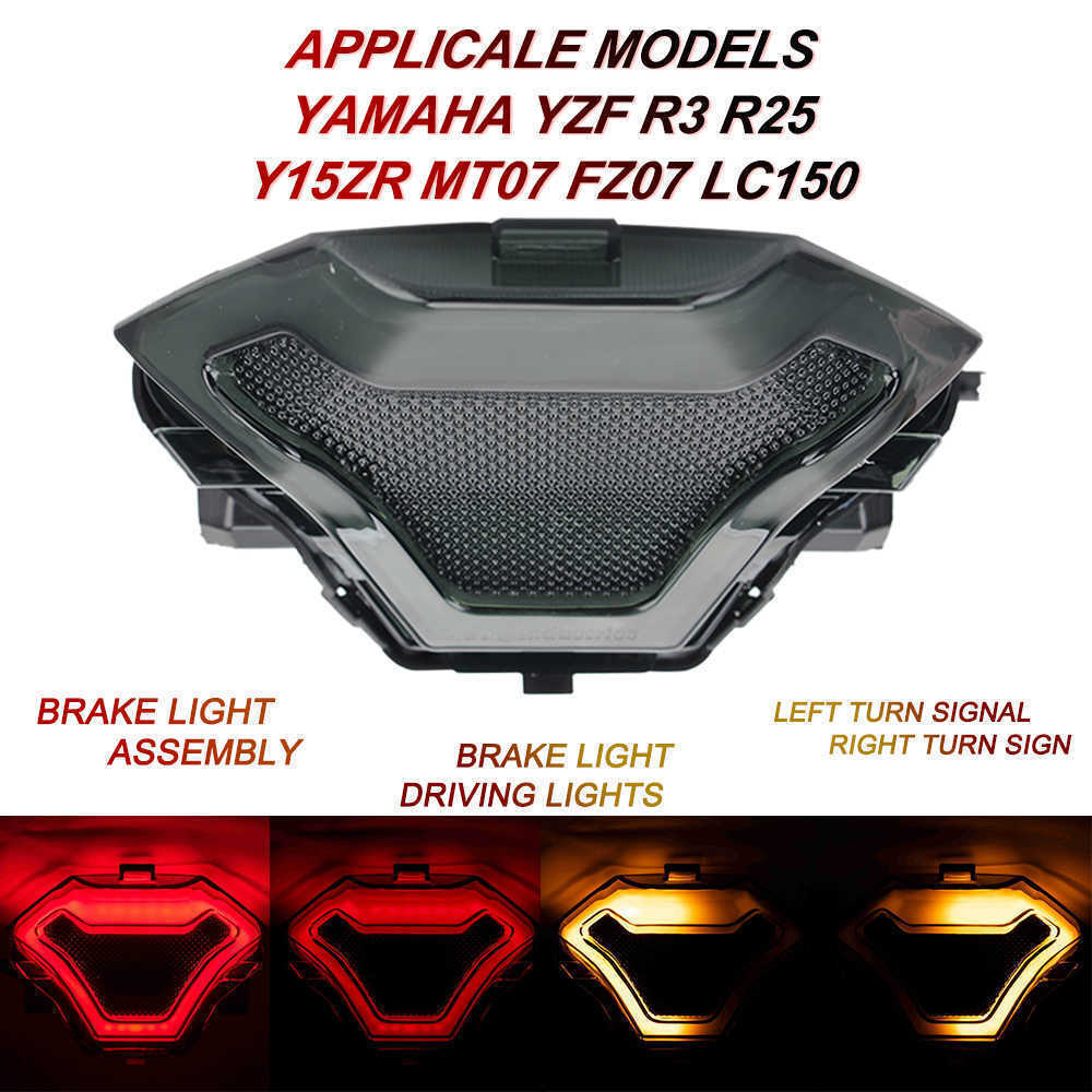 Lamp Tail Car Led With LED Turn Signals Replacement Motorcycle Brake Light Modified Taillight For YZF R3 R25 Y15ZR MT07 FZ07 LC150