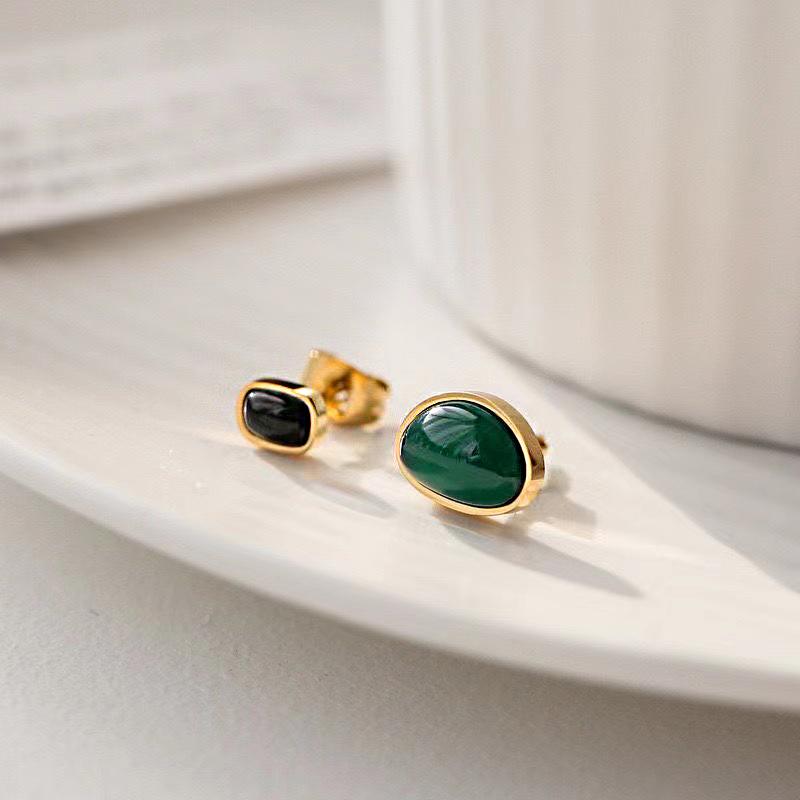 Stud French Retro Stainless Steel Earrings Geometry And The United States Minimalist Restoring Green Stone Asymmetric, Golden;silver
Stud French Retro Stainless Steel Earrings Geometry And The United States Minimalist Restoring Green Stone Asymmetric, Golden;silver