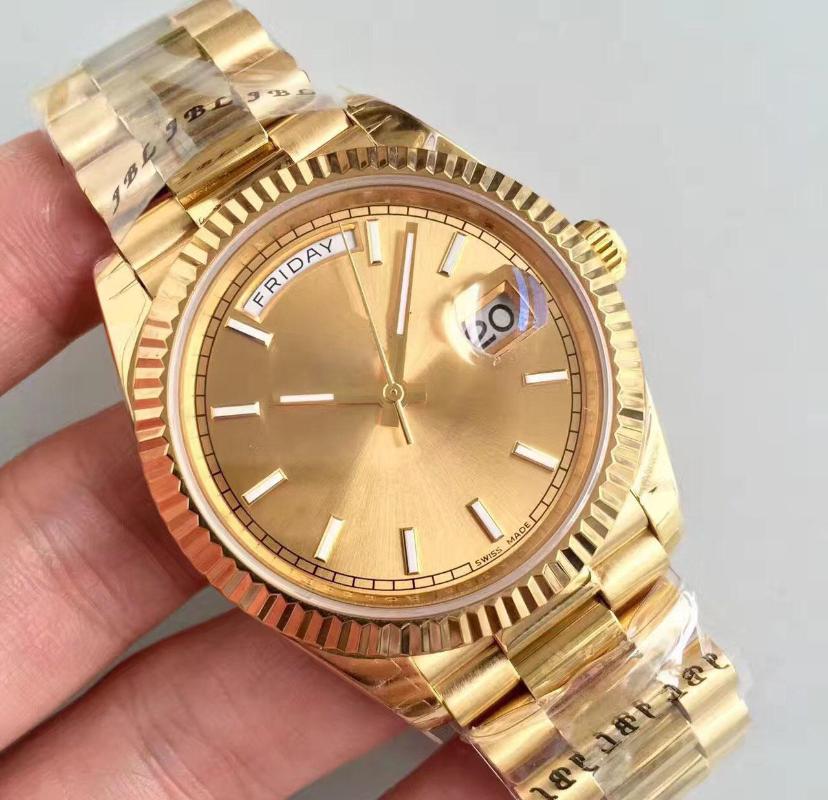 Wristwatches Men's Sport Watch 18K Gold Series Date Sapphire Glass 40MM Dial 2813 Stainless Steel Automatic Movement Men Watches
Wristwatches Men's Sport Watch 18K Gold Series Date Sapphire Glass 40MM Dial 2813 Stainless Steel Automatic Movement Men Watches