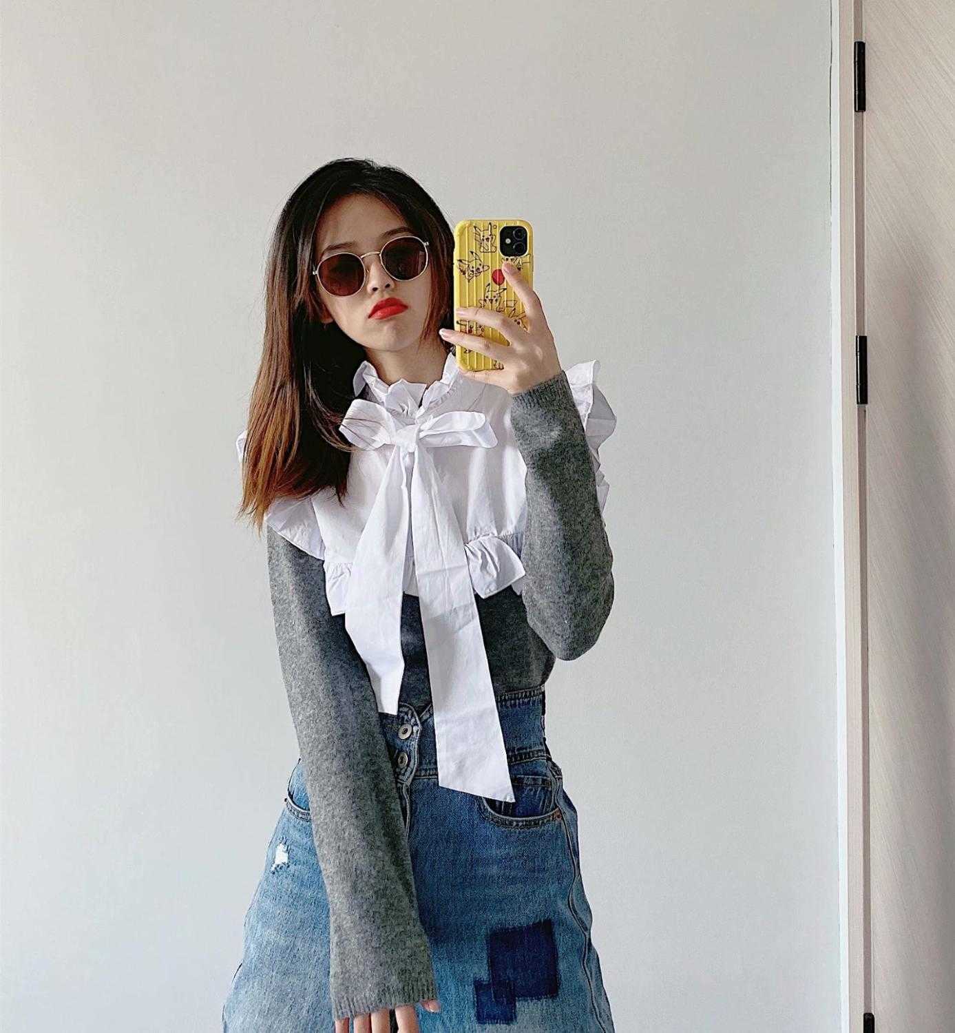 Zevity Women Sweet Agaric Lace White Poplin Patchwork Knitting Blouse Female Bow Tie Chic Femininas Shirt Ruffle Tops LS7319 210603