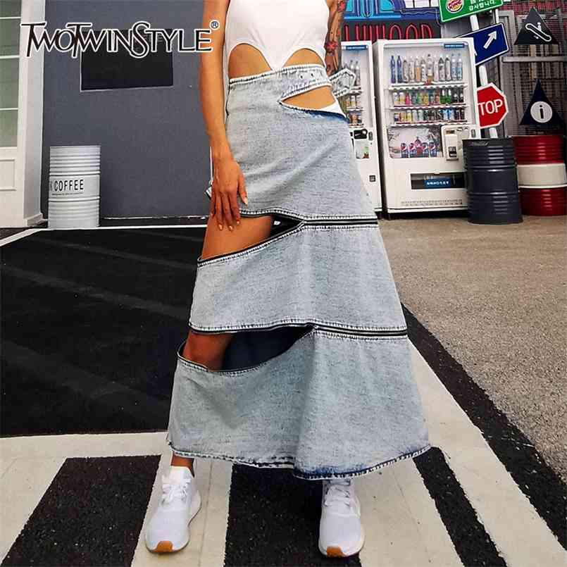Elegant Loose Denim Summer Skirt Women High Waist Hollow Out Asymmetrical Skirts For Female Clothing Fashion 210521, Blue
Elegant Loose Denim Summer Skirt Women High Waist Hollow Out Asymmetrical Skirts For Female Clothing Fashion 210521, Blue