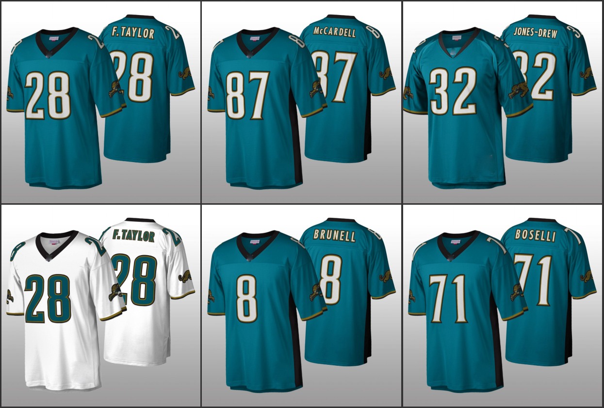 JacksonvilleJaguarsMen Women Youth #8 Mark Brunell 87 Keenan McCardell 71 Tony Boselli 28 Fred Taylor Custom Mitchell & Ness Teal Legacy Jersey
JacksonvilleJaguarsMen Women Youth #8 Mark Brunell 87 Keenan McCardell 71 Tony Boselli 28 Fred Taylor Custom Mitchell & Ness Teal Legacy Jersey