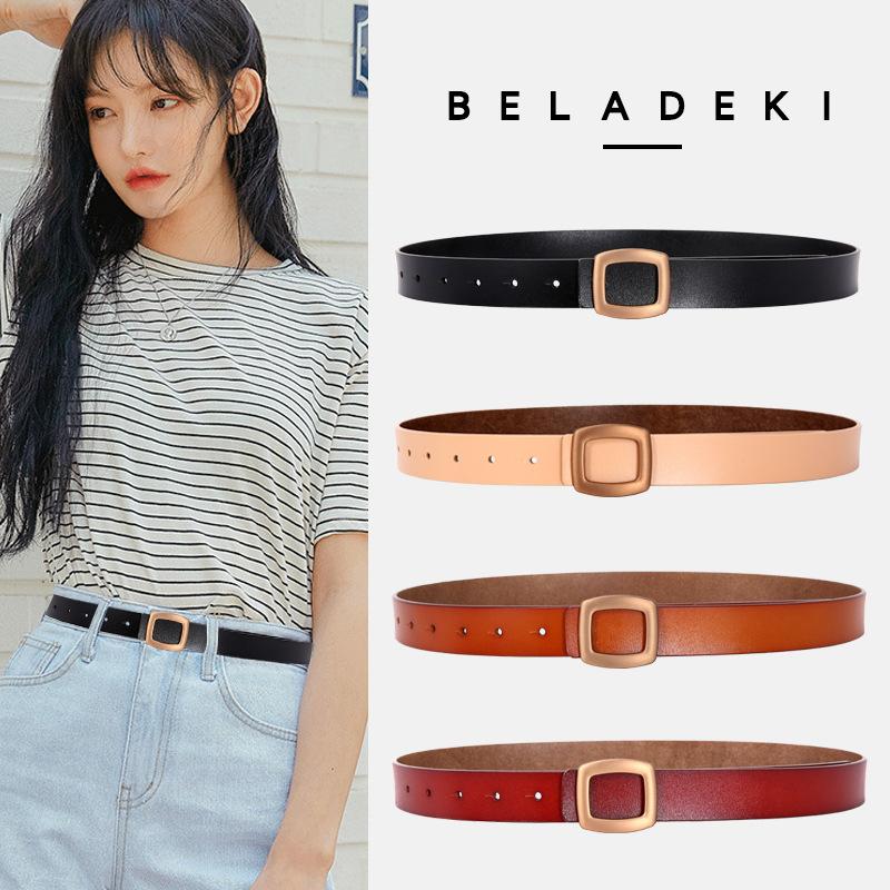 Belts Jeans Belt For Women Fashion Trend Real Leather Pure Cow Leather Decorative Trouser Width Waistband With Dress Coat, Black;brown
Belts Jeans Belt For Women Fashion Trend Real Leather Pure Cow Leather Decorative Trouser Width Waistband With Dress Coat, Black;brown