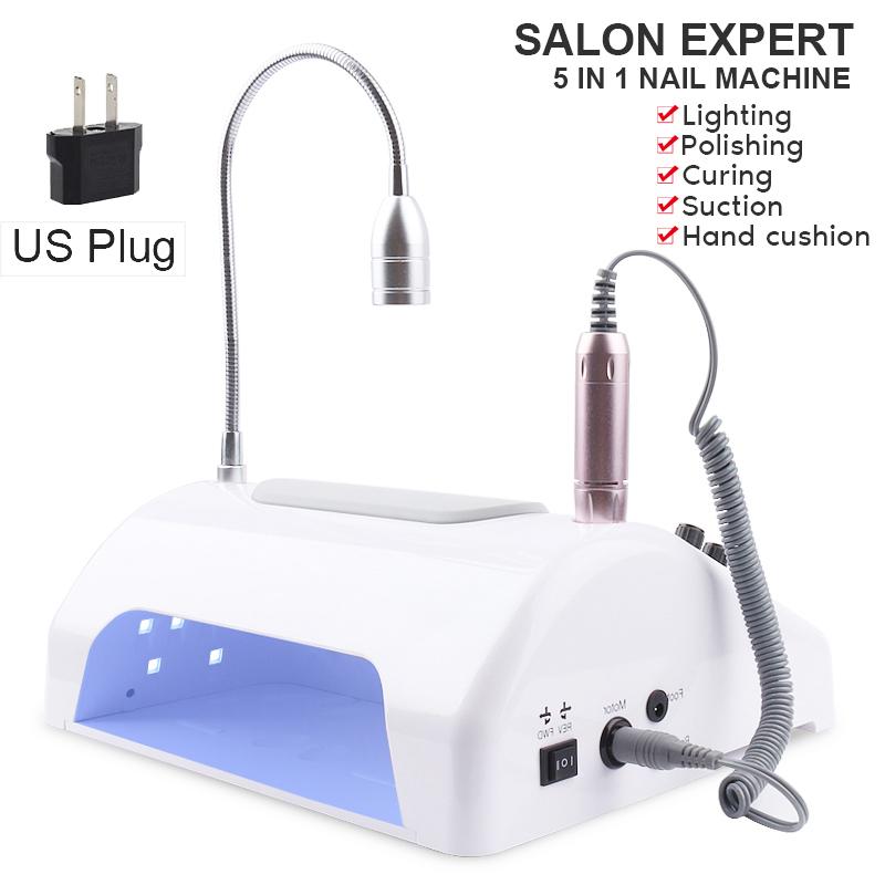 Nail Dryers NOQ 5In1 UV LED Lamp For Nails 39leds Dryer Fan Lamps Manicure With Vacuum Cleaner Dust Collector Machine