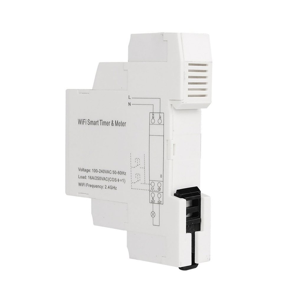 18mm Digital Timer Switch Remote Wifi Smart Light Switch Programmer with Energy Monitoring 100-240V 16A