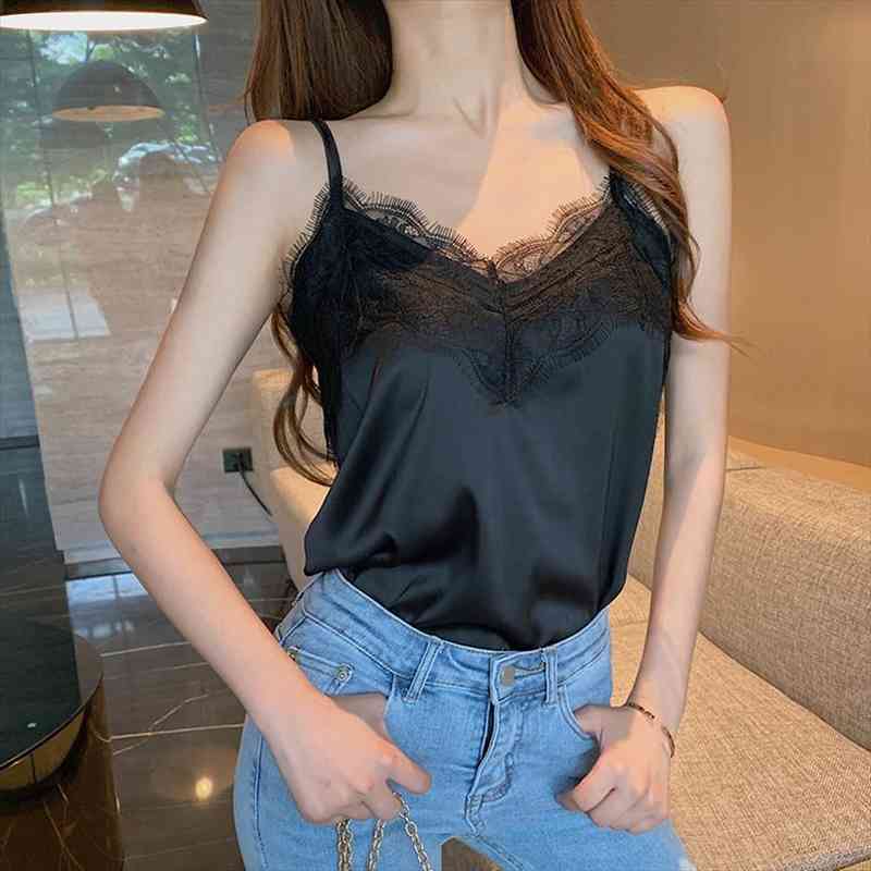 Summer With Lace Silk Top Cami For Women Spaghetti Strap Top Tank Ladies Tops White Camisole Basic Tops Women Plus
Summer With Lace Silk Top Cami For Women Spaghetti Strap Top Tank Ladies Tops White Camisole Basic Tops Women Plus